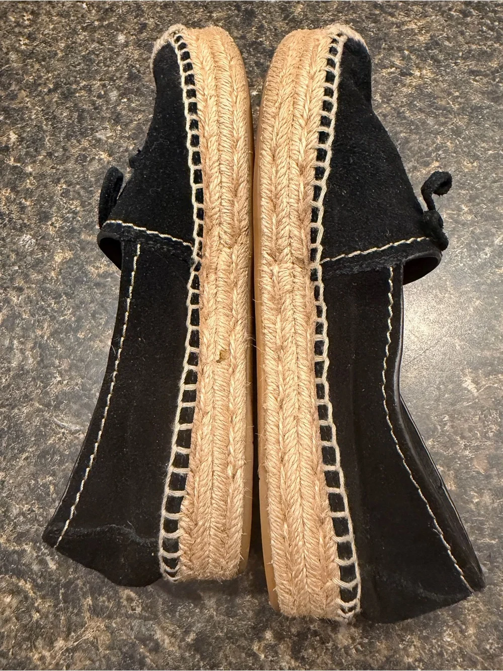 Coach Black Suede Espadrille Slip-On Loafers